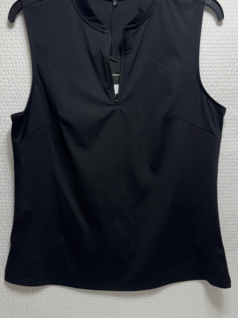 Bad birdie Women’s Black Sleeveless Zip-Front Performance Top